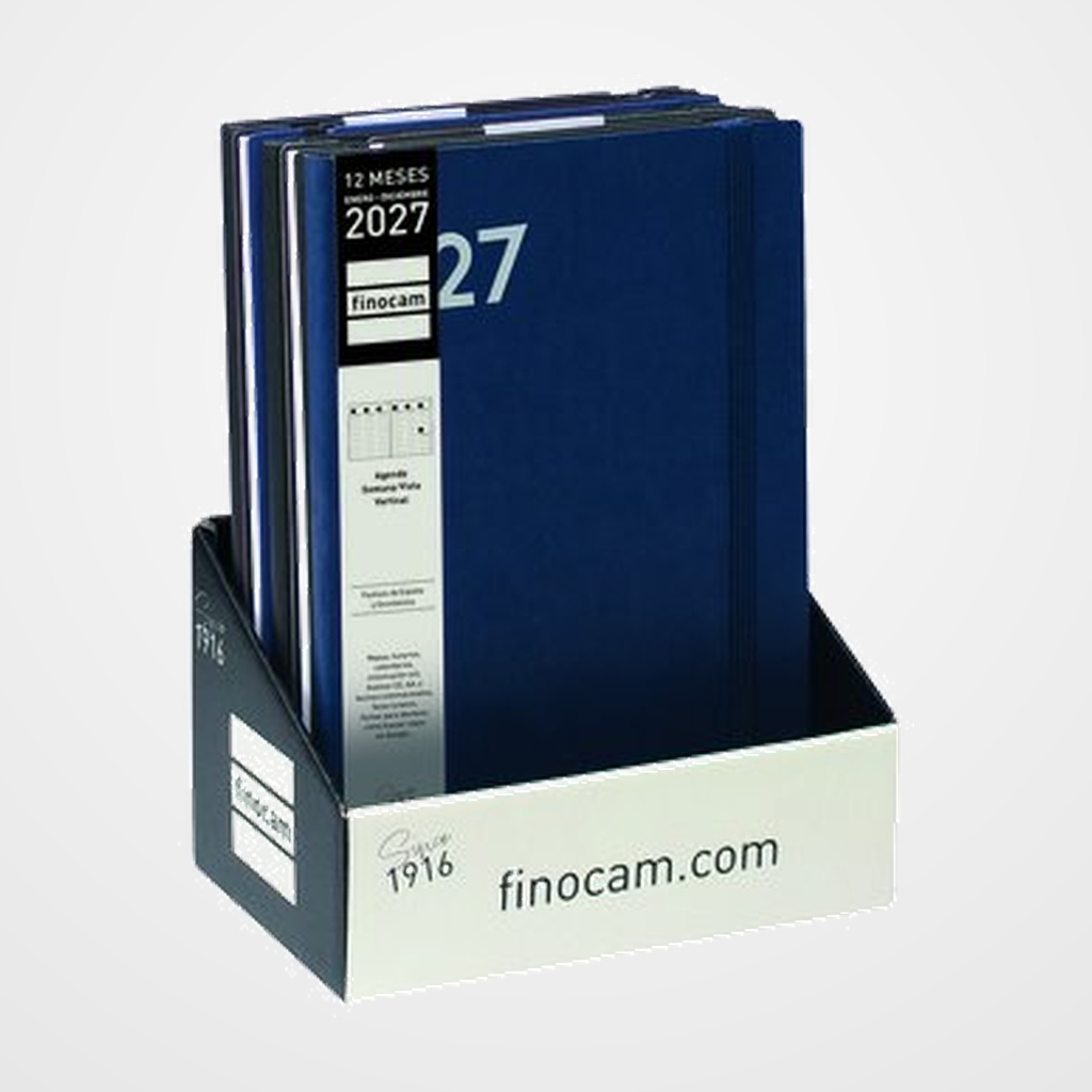 AGENDA ANUAL (2027) FINOCAM DYNAMIC MARA COSIDA tapa FLEXIBLE con GOMA Y11 165x240 S/V SURTIDO EXPOSITOR DE 5