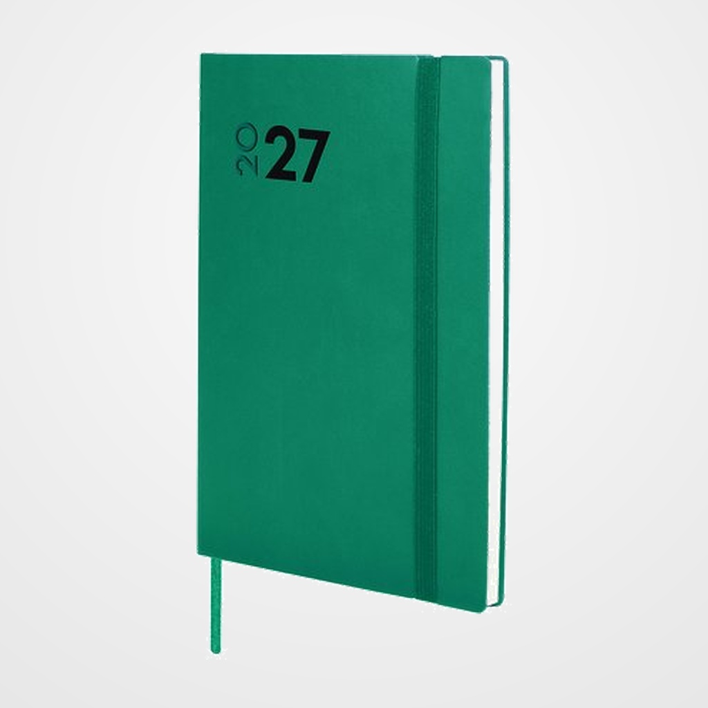 AGENDA ANUAL (2027) FINOCAM DYNAMIC MARA COSIDA tapa FLEXIBLE con GOMA Y4 120x170 S/V TURQUESA