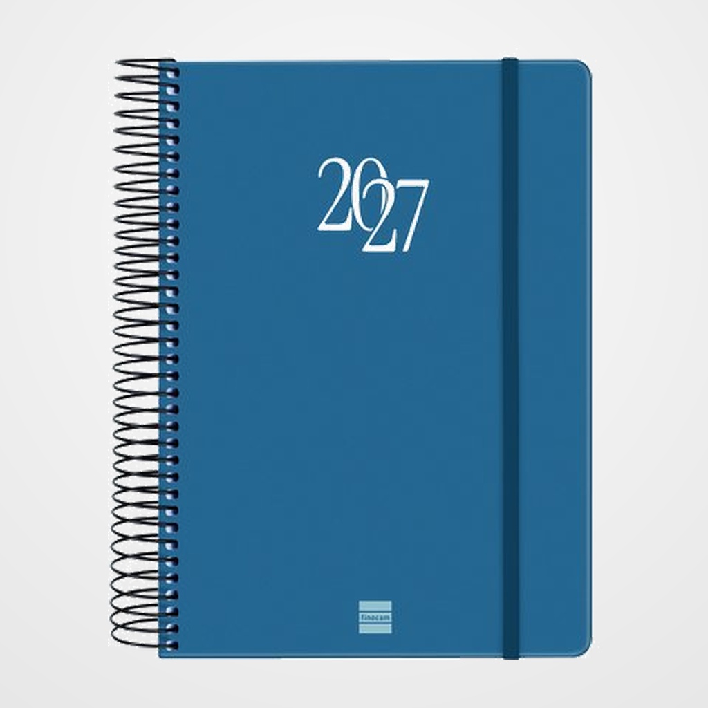 AGENDA ANUAL (2027) FINOCAM ESPIRAL BASIC MY ESPIRAL tapa EXTRA con GOMA E10 155x212 D/P AZUL