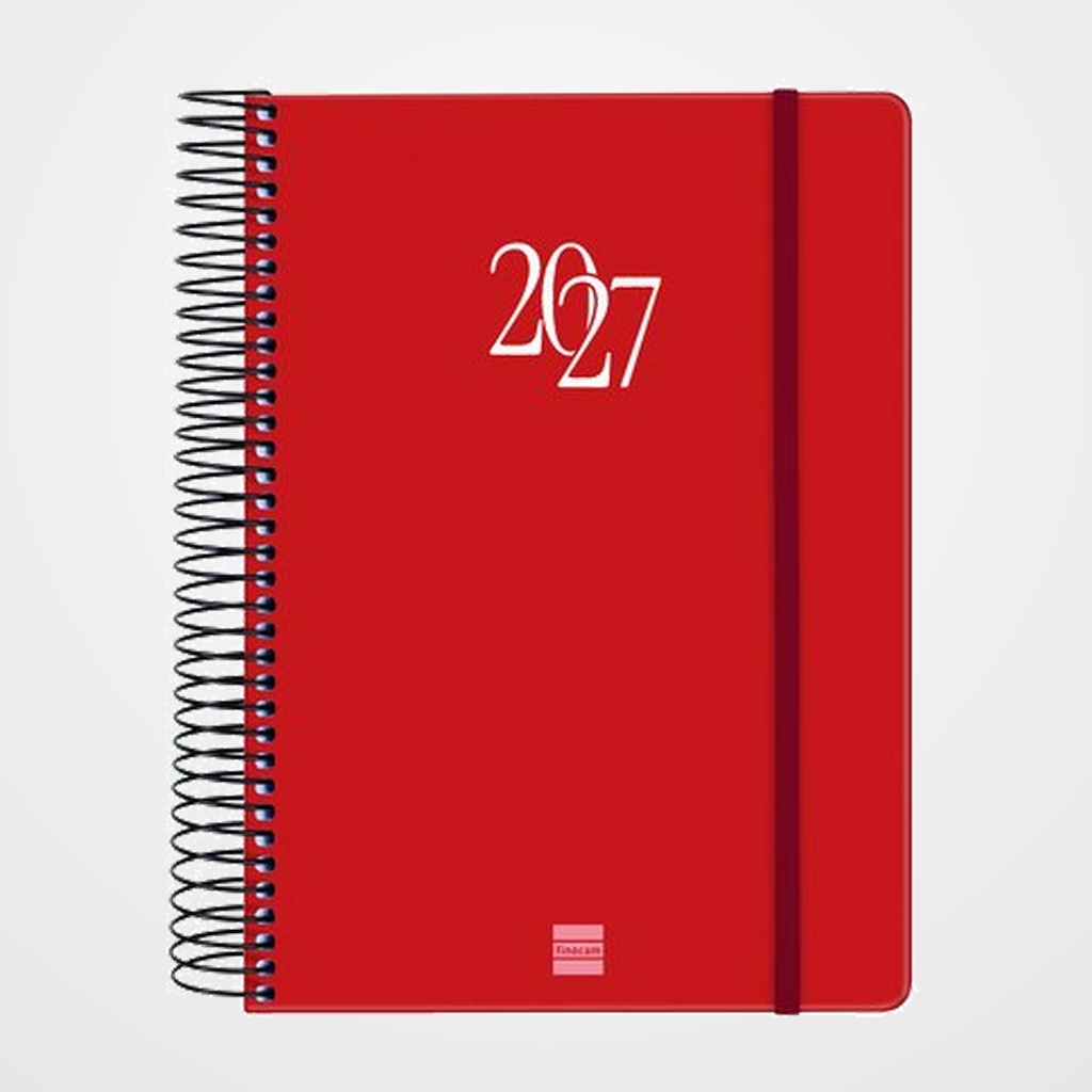 AGENDA ANUAL (2027) FINOCAM ESPIRAL BASIC MY ESPIRAL tapa EXTRA con GOMA E10 155x212 D/P ROJO