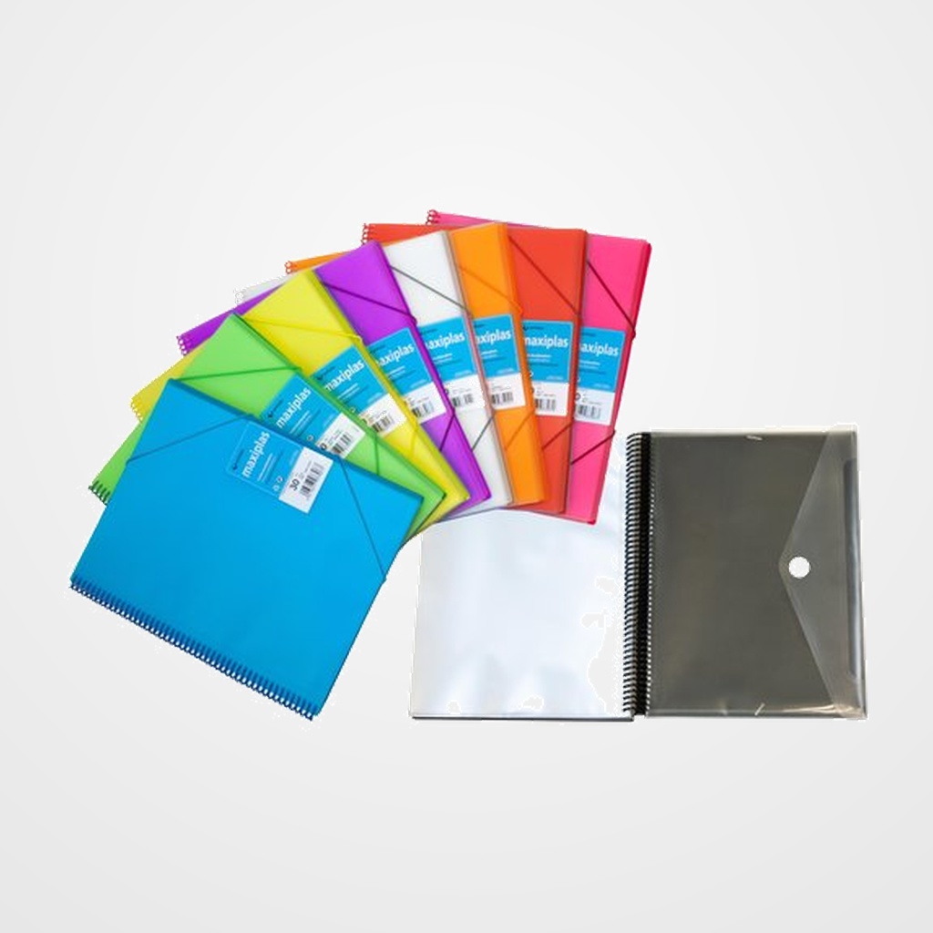 CARPETA FUNDAS (TARIFARIO) GRAFOPLAS ESPIRAL PP RIGIDO MAXIPLAS A4 30 F. NEGRO