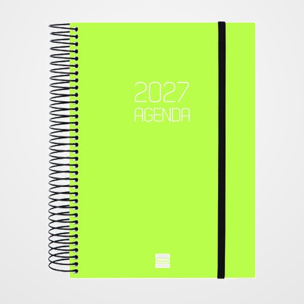 AGENDA ANUAL (2027) FINOCAM ESPIRAL BASIC OPAQUE tapa PP con GOMA E10 155x212 D/P LIMA