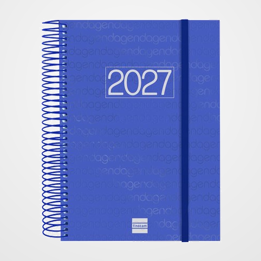 AGENDA ANUAL (2027) FINOCAM ESPIRAL BASIC YEAR ESPIRAL tapa PP con GOMA E10 155x212 D/P AZUL