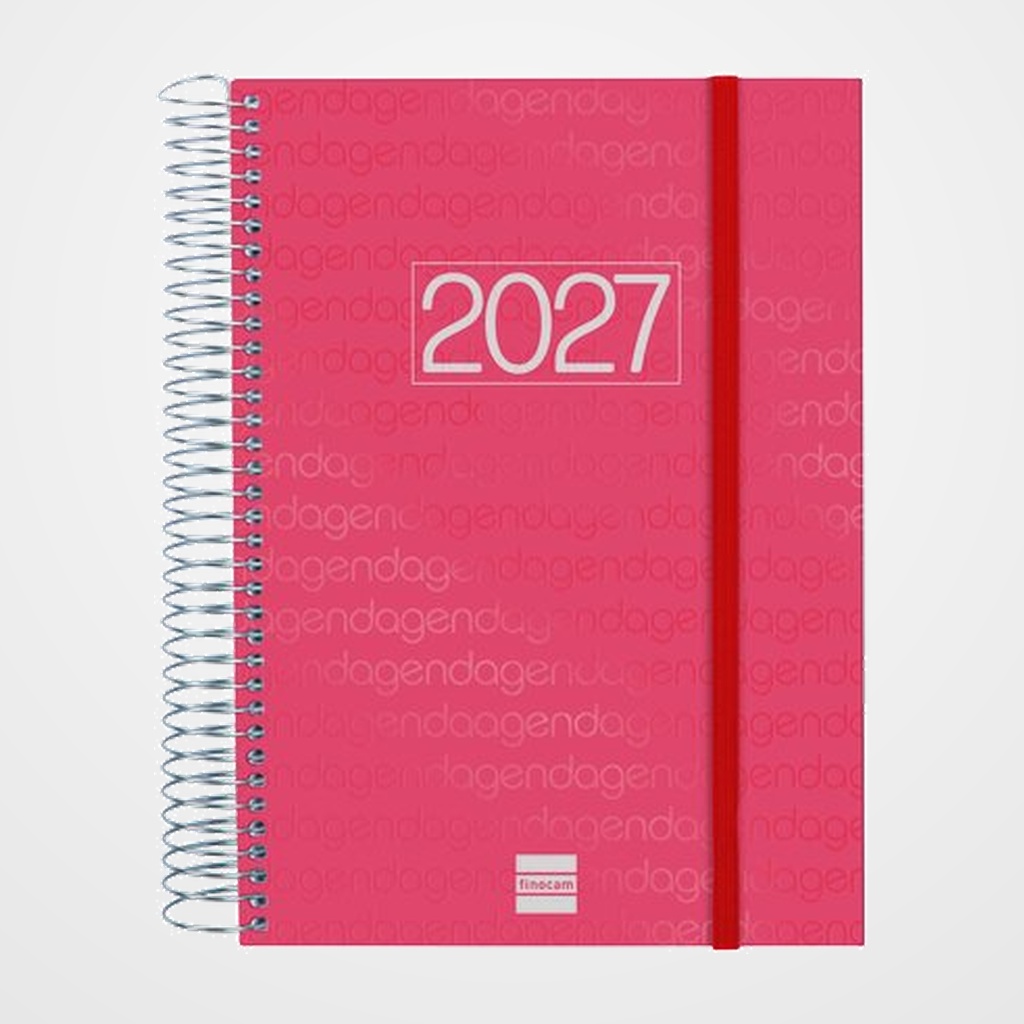 AGENDA ANUAL (2027) FINOCAM ESPIRAL BASIC YEAR ESPIRAL tapa PP con GOMA E10 155x212 D/P ROJO