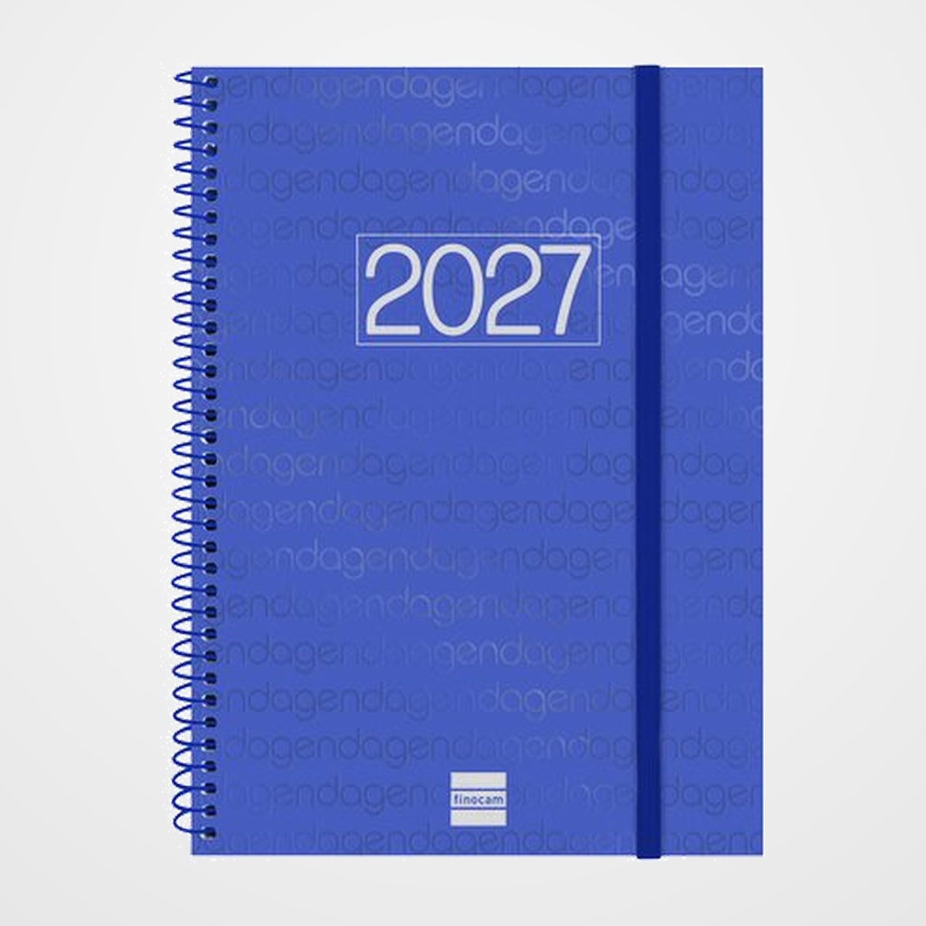 AGENDA ANUAL (2027) FINOCAM ESPIRAL BASIC YEAR ESPIRAL tapa PP con GOMA E10 155x212 S/V APAIS. AZUL