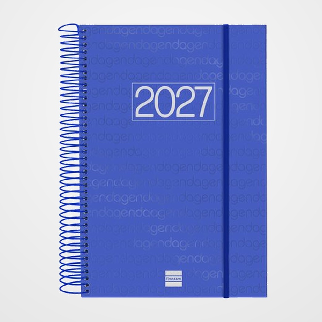AGENDA ANUAL (2027) FINOCAM ESPIRAL BASIC YEAR ESPIRAL tapa PP con GOMA E11 165x242 D/P AZUL