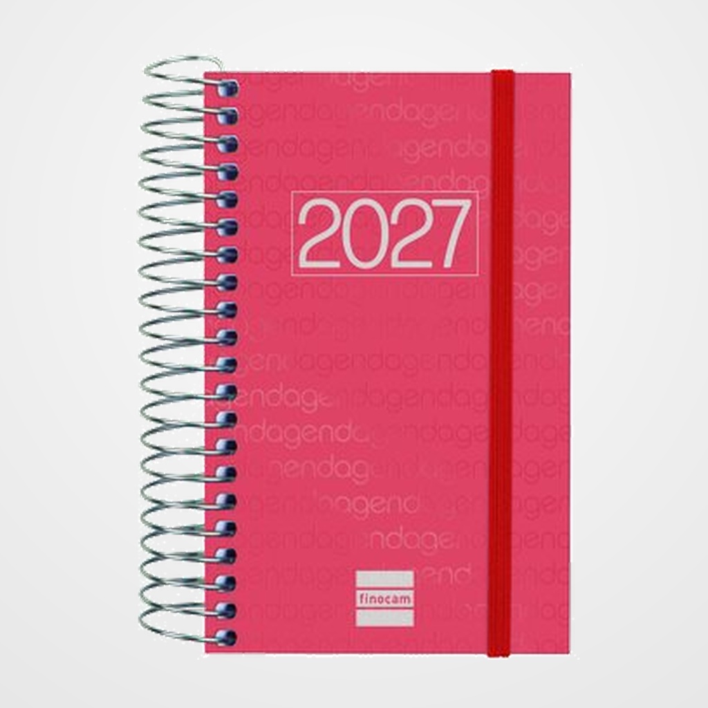 AGENDA ANUAL (2027) FINOCAM ESPIRAL BASIC YEAR ESPIRAL tapa PP con GOMA E3 79x127 D/P ROJO