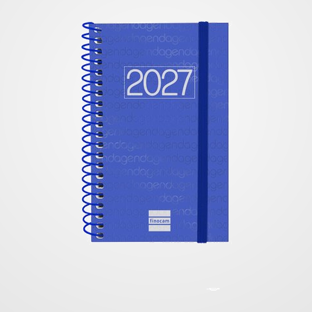 AGENDA ANUAL (2027) FINOCAM ESPIRAL BASIC YEAR ESPIRAL tapa PP con GOMA E3 79x127 S/V APAIS. AZUL