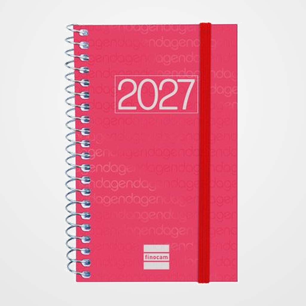 AGENDA ANUAL (2027) FINOCAM ESPIRAL BASIC YEAR ESPIRAL tapa PP con GOMA E3 79x127 S/V APAIS. ROJO