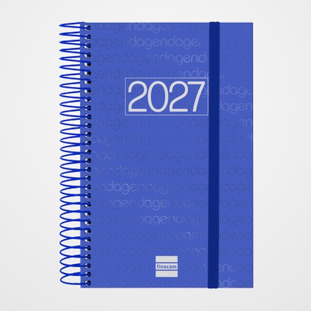 AGENDA ANUAL (2027) FINOCAM ESPIRAL BASIC YEAR ESPIRAL tapa PP con GOMA E5 117x181 D/P AZUL