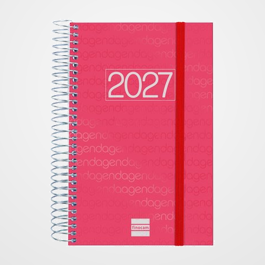 AGENDA ANUAL (2027) FINOCAM ESPIRAL BASIC YEAR ESPIRAL tapa PP con GOMA E5 117x181 D/P ROJO