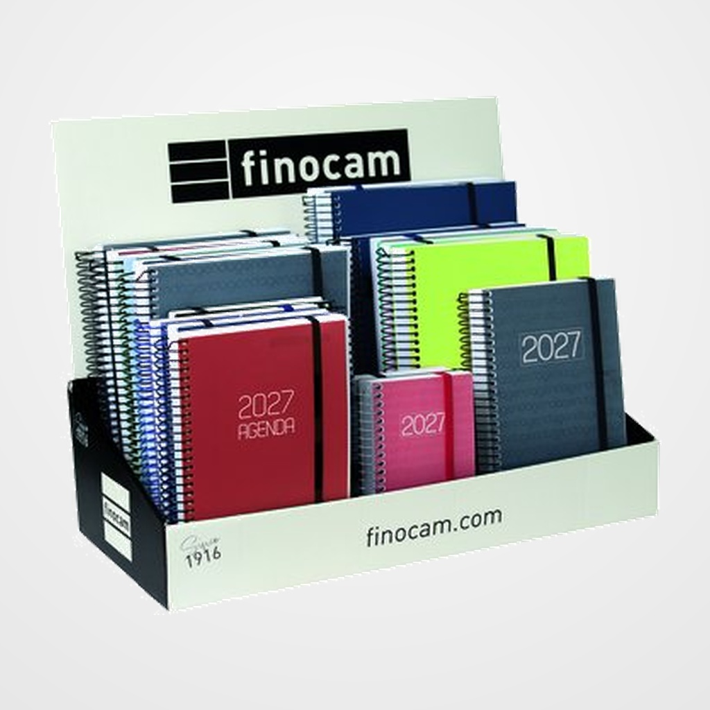 AGENDA ANUAL (2027) FINOCAM ESPIRAL D/P SURTIDO EXPOSITOR DE 18