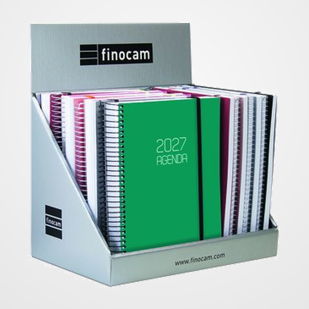 AGENDA ANUAL (2027) FINOCAM ESPIRAL E10 155x212 S/V - D/P SURTIDO EXPOSITOR DE 15