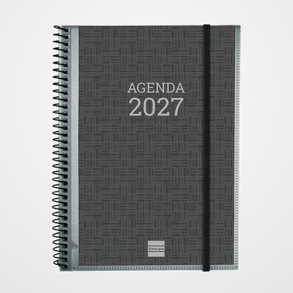 AGENDA ANUAL (2027) FINOCAM ESPIRAL PERSONALIZABLE ESPIRAL tapa PP con GOMA E10 155x212 S/V APAIS.
