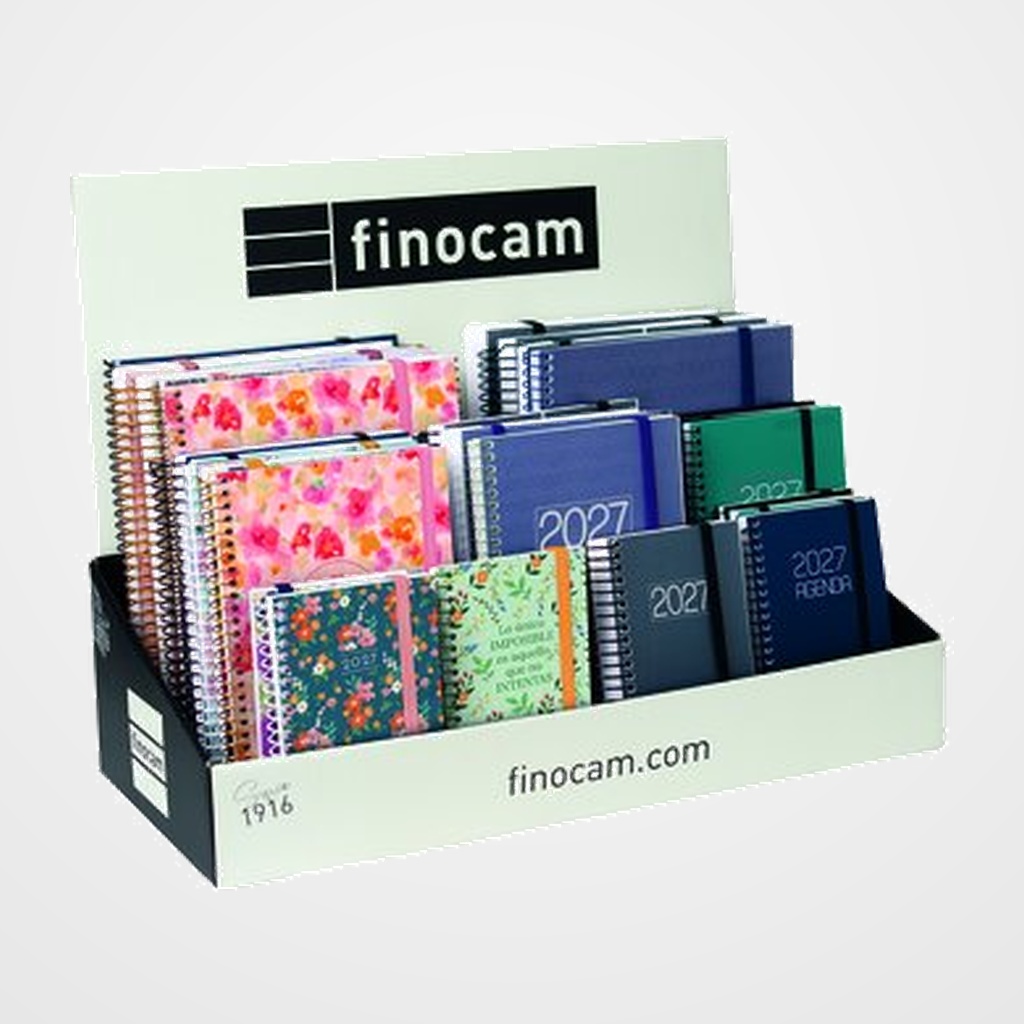 AGENDA ANUAL (2027) FINOCAM ESPIRAL SURTIDO EXPOSITOR DE 30