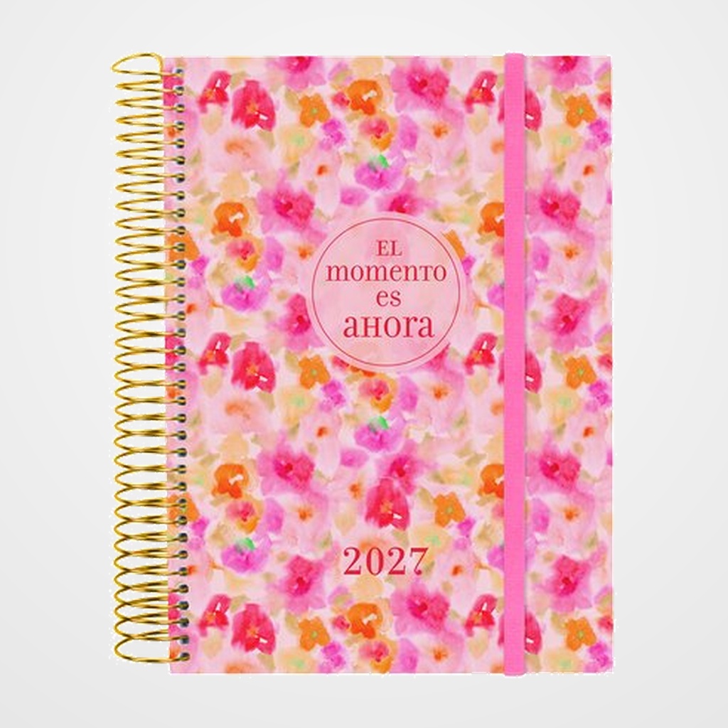 AGENDA ANUAL (2027) FINOCAM ESPIRAL TRENDY  DESIGN COLLECTION ESPIRAL tapa PP con GOMA E10 155x212 D/P AHORA