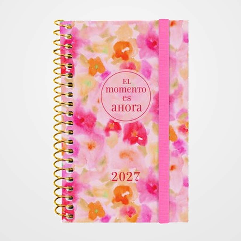 AGENDA ANUAL (2027) FINOCAM ESPIRAL TRENDY  DESIGN COLLECTION ESPIRAL tapa PP con GOMA E3 79x127 S/V APAIS. AHORA
