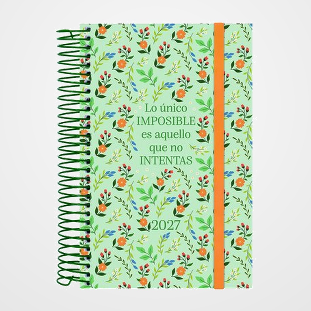 AGENDA ANUAL (2027) FINOCAM ESPIRAL TRENDY  DESIGN COLLECTION ESPIRAL tapa PP con GOMA E5 117x181 D/P IMPOSIBLE