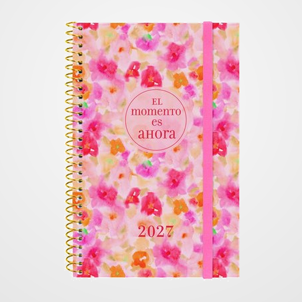 AGENDA ANUAL (2027) FINOCAM ESPIRAL TRENDY  DESIGN COLLECTION ESPIRAL tapa PP con GOMA E5 117x181 S/V APAIS. AHORA
