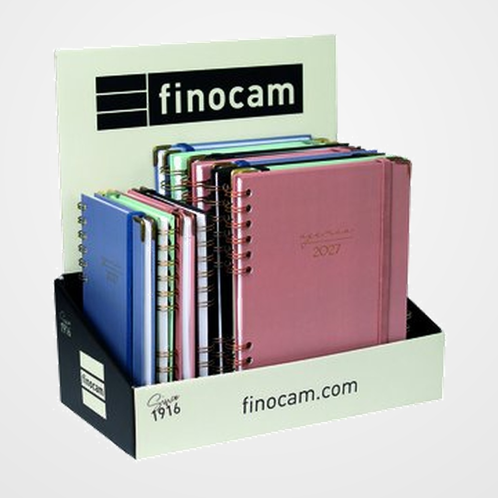 AGENDA ANUAL (2027) FINOCAM ESPIRAL TRENDY ALMA SURTIDO EXPOSITOR DE 12
