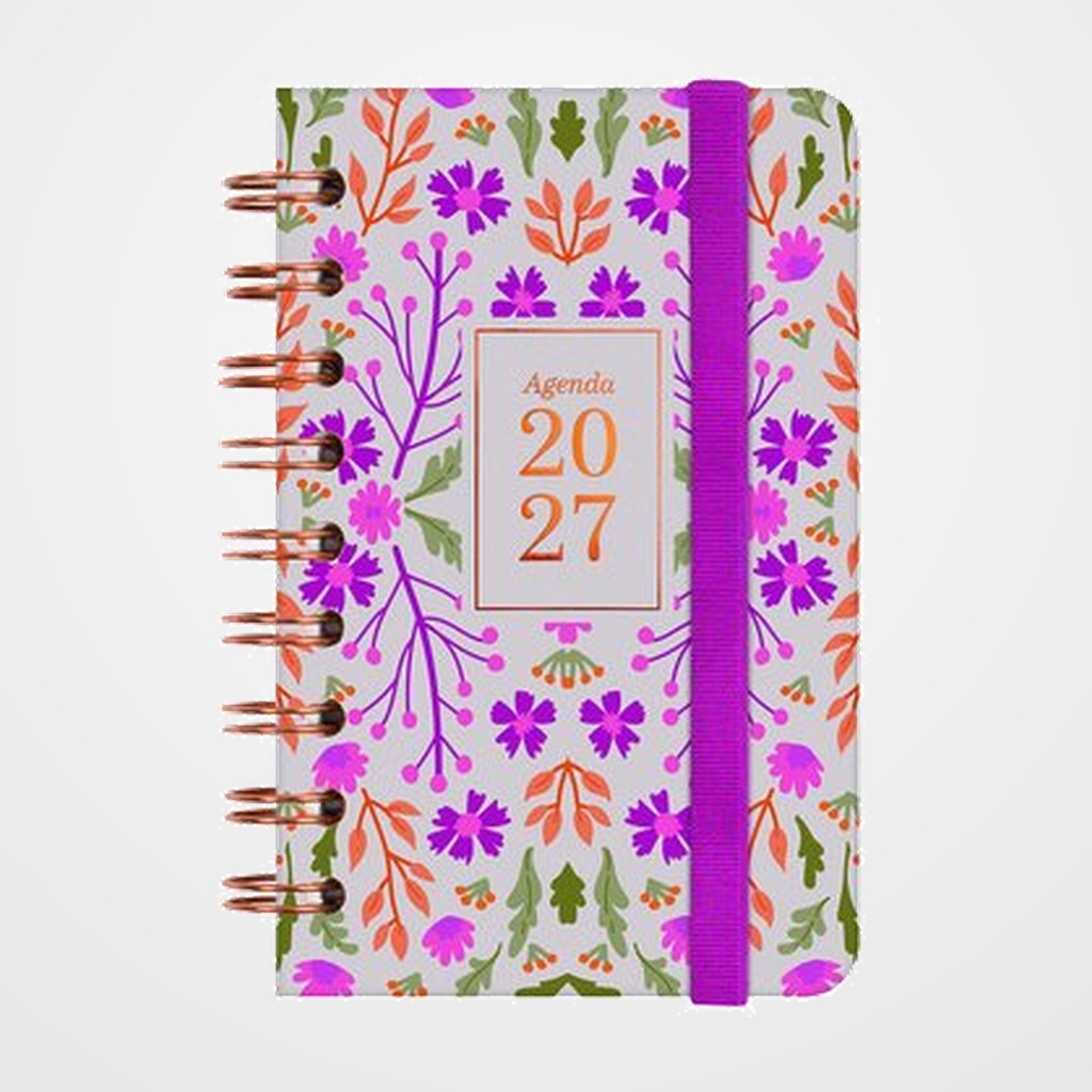 AGENDA ANUAL (2027) FINOCAM ESPIRAL TRENDY YOU WIRE-O tapa EXTRA con GOMA E3 79x127 S/V APAIS. HOJAS