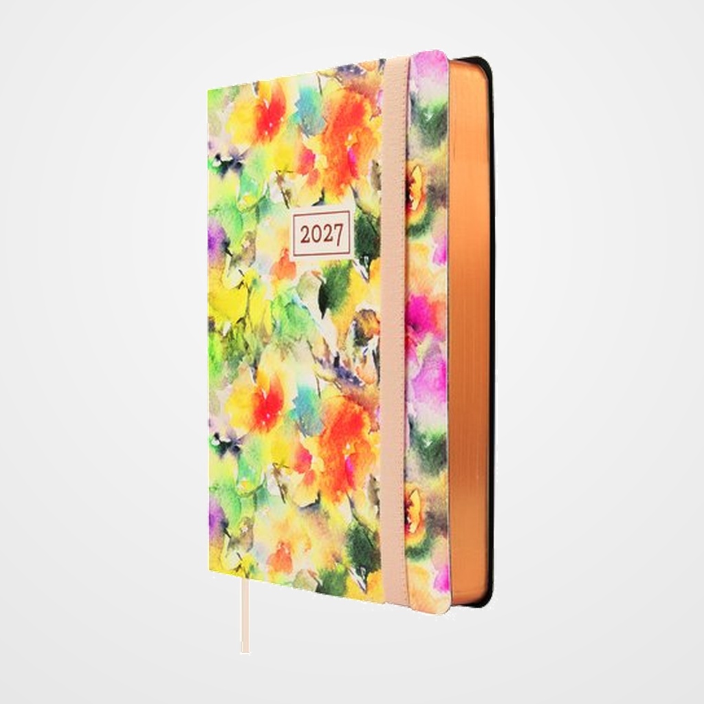 AGENDA ANUAL (2027) FINOCAM FLEXI JOY COSIDA tapa FLEXIBLE con GOMA F4 118x168 D/P BLOOM