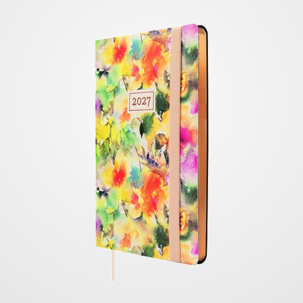 AGENDA ANUAL (2027) FINOCAM FLEXI JOY COSIDA tapa FLEXIBLE con GOMA F4 118x168 S/V APAIS. BLOOM