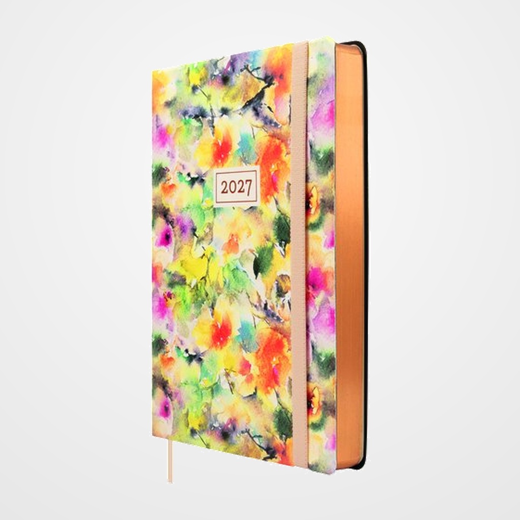 AGENDA ANUAL (2027) FINOCAM FLEXI JOY COSIDA tapa FLEXIBLE con GOMA F5 148x210 D/P BLOOM