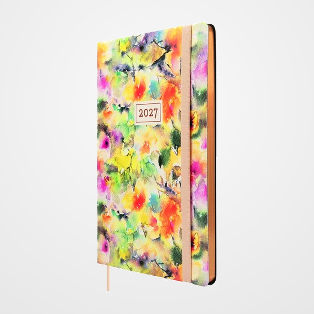 AGENDA ANUAL (2027) FINOCAM FLEXI JOY COSIDA tapa FLEXIBLE con GOMA F5 148x210 S/VV BLOOM