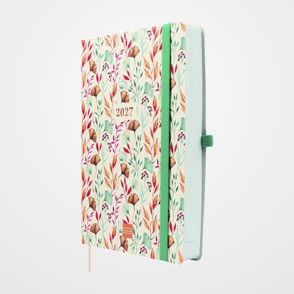 AGENDA ANUAL (2027) FINOCAM INTERNACIONAL CAPRI COSIDA tapa BLANDA con GOMA FA5 148x210 D/P HAPPY