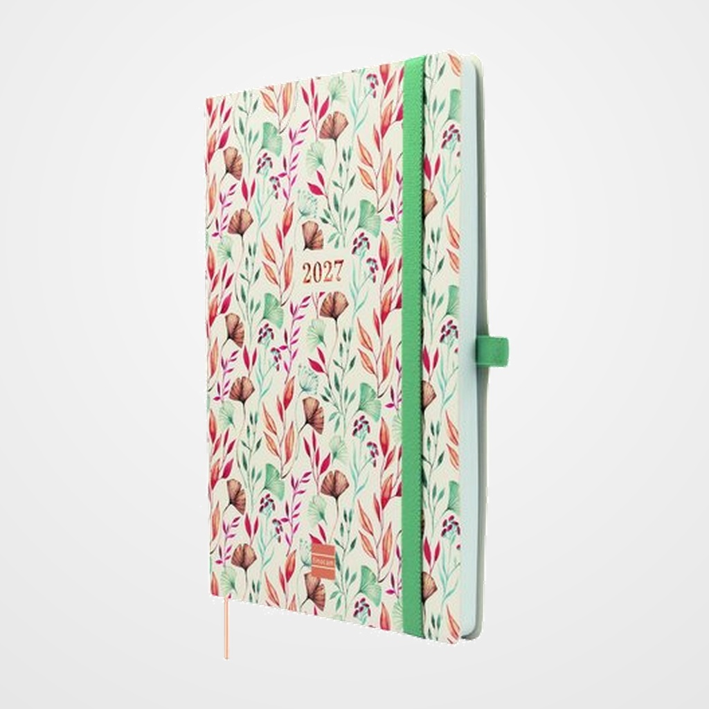 AGENDA ANUAL (2027) FINOCAM INTERNACIONAL CAPRI COSIDA tapa BLANDA con GOMA FA5 148x210 S/V HAPPY