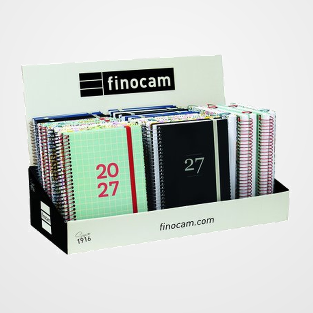 AGENDA ANUAL (2027) FINOCAM INTERNACIONAL MODA ESPIRAL S/V + D/P SURTIDO EXPOSITOR DE 30