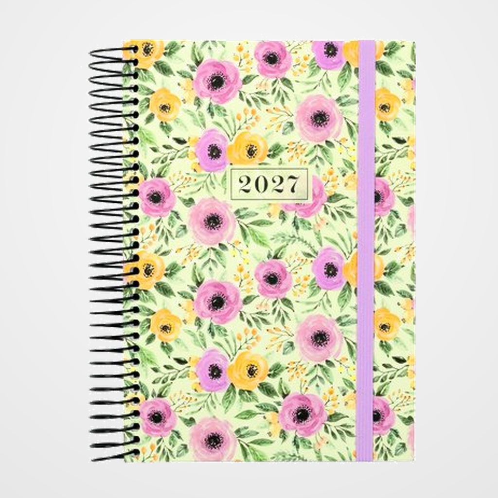 AGENDA ANUAL (2027) FINOCAM INTERNACIONAL MODA ESPIRAL tapa EXTRA con GOMA 4º 140x204 D/P ROSA