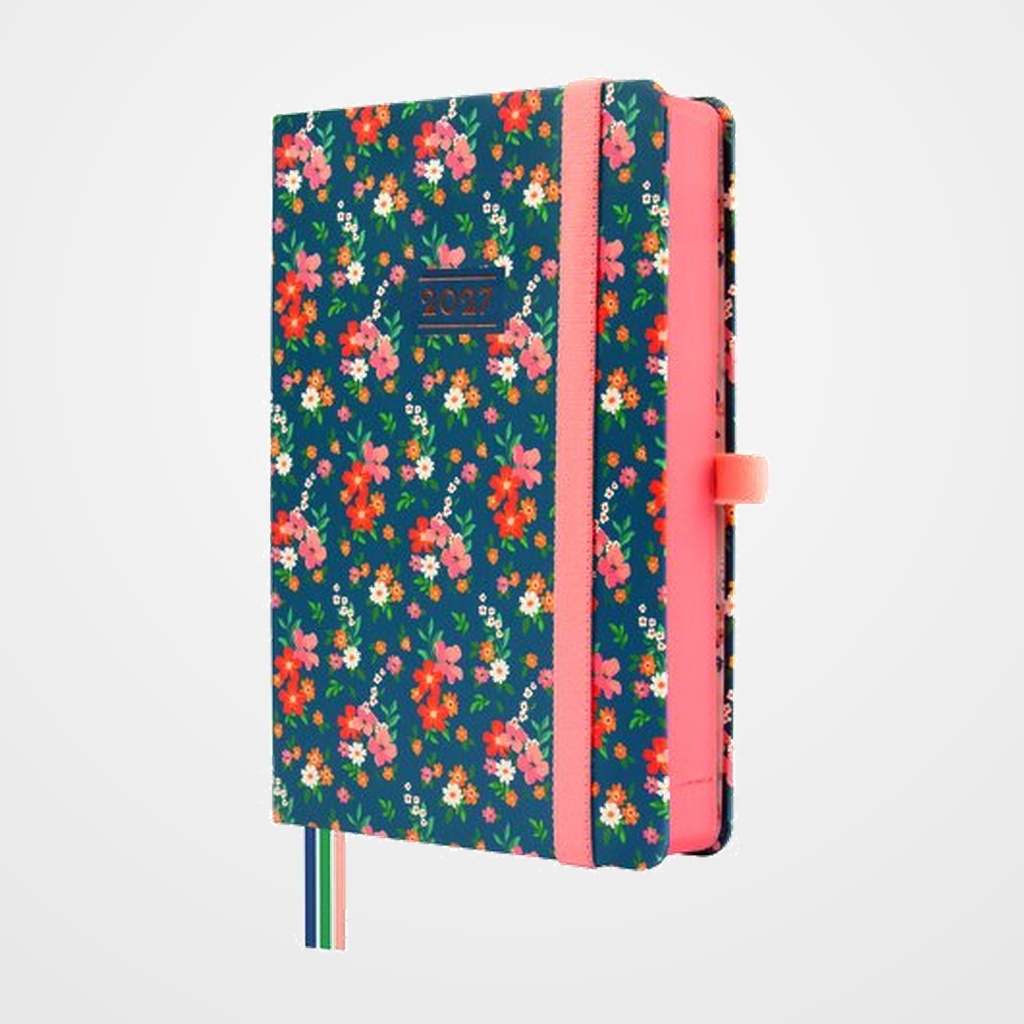 AGENDA ANUAL (2027) FINOCAM MINIMAL DESIGN COSIDA tapa EXTRA con GOMA M4 118x168 D/P FLORA