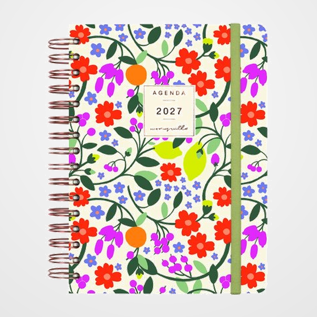 AGENDA ANUAL (2027) FINOCAM MONIQUILLA WIRE-O tapa EXTRA con GOMA E10 155x212 D/P VERDE