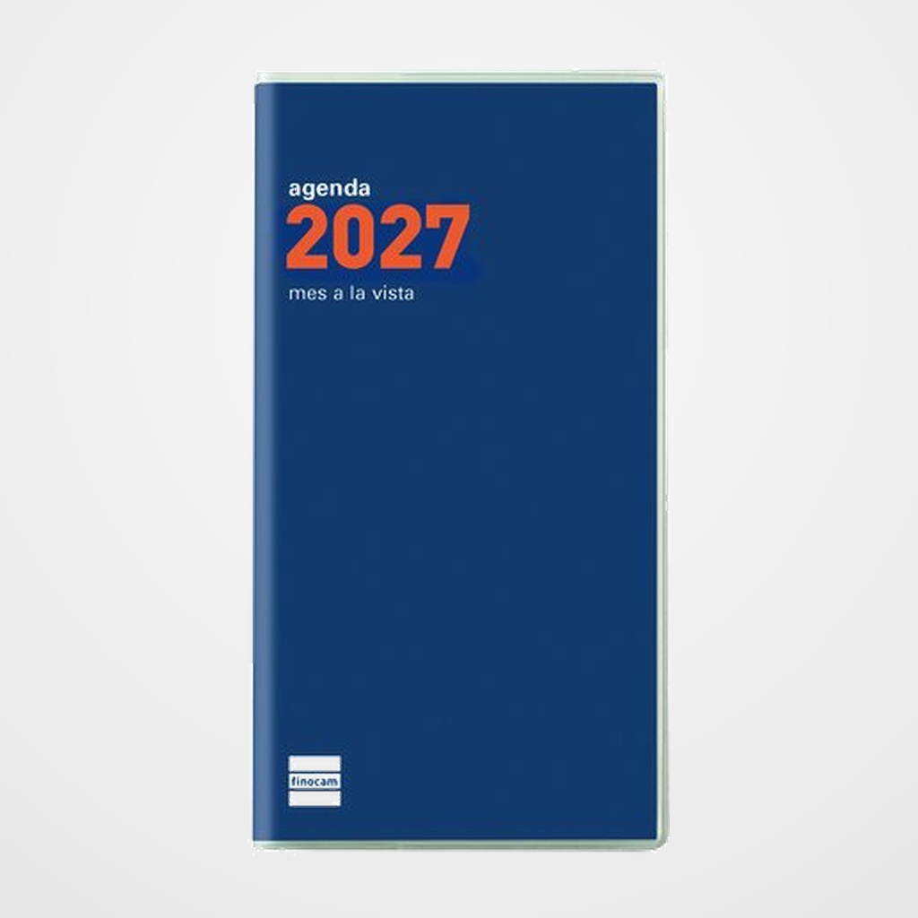AGENDA ANUAL (2027) FINOCAM PLANA COCTEL COSIDA tapa PP PL4 80x150 M/V AZUL
