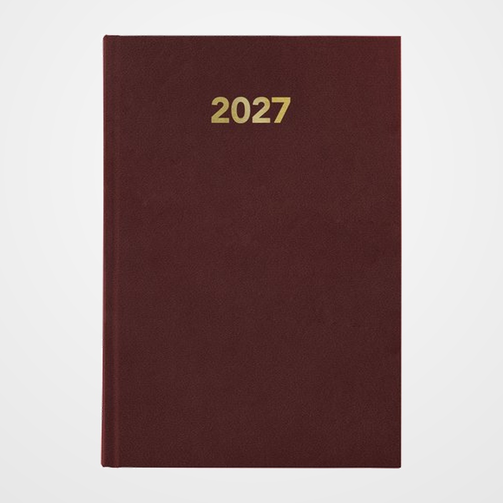 AGENDA ANUAL (2027) GRAFOPLAS BAVIERA COSIDA tapa EXTRADURA A5 210x145 D/P GRANATE