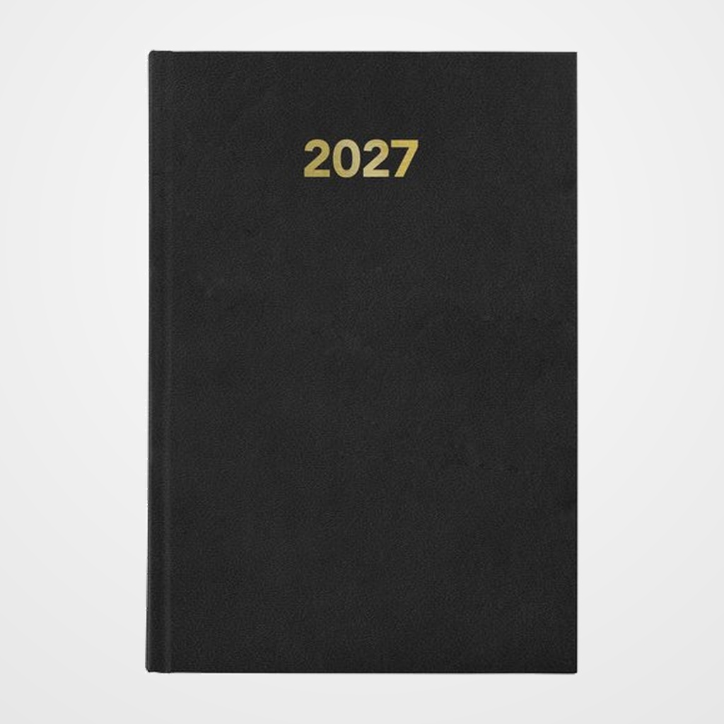 AGENDA ANUAL (2027) GRAFOPLAS BAVIERA COSIDA tapa EXTRADURA A5 210x145 D/P NEGRO