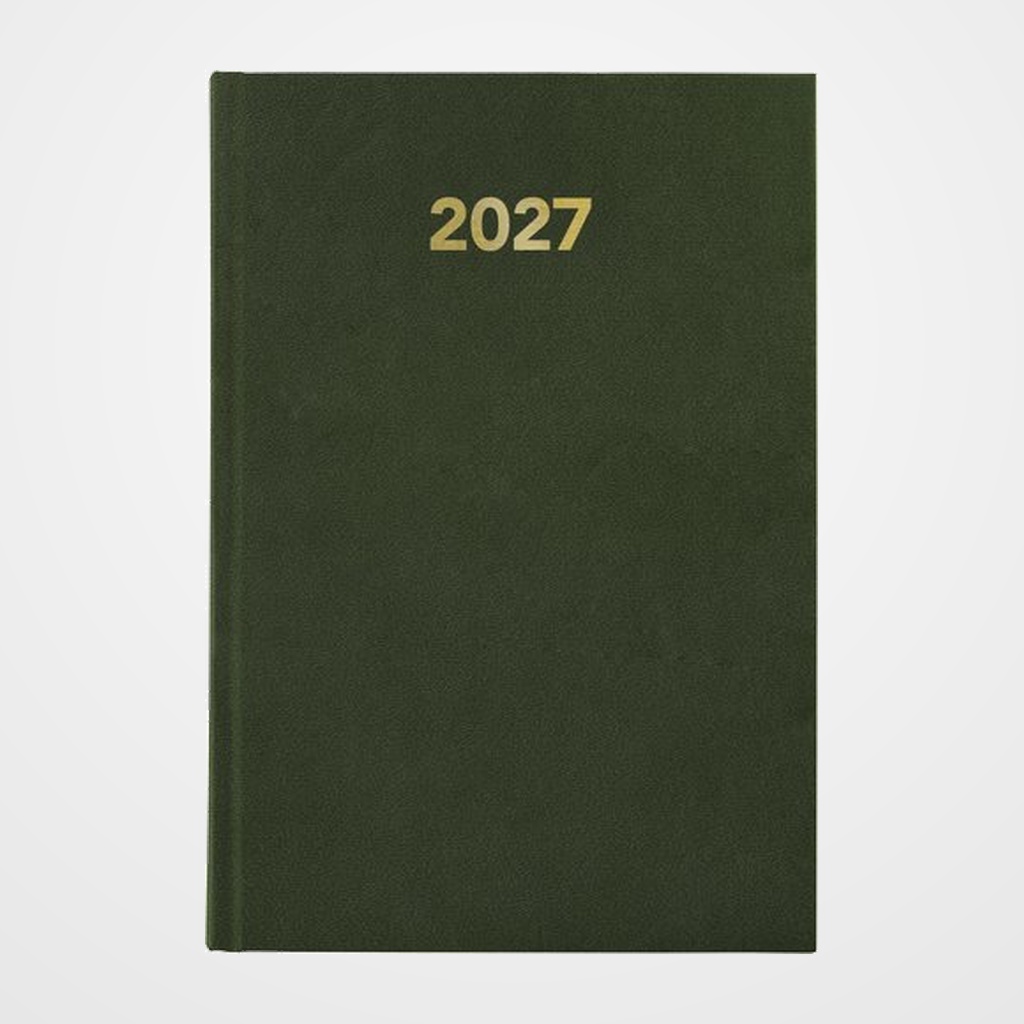 AGENDA ANUAL (2027) GRAFOPLAS BAVIERA COSIDA tapa EXTRADURA A5 210x145 D/P VERDE OSCURO