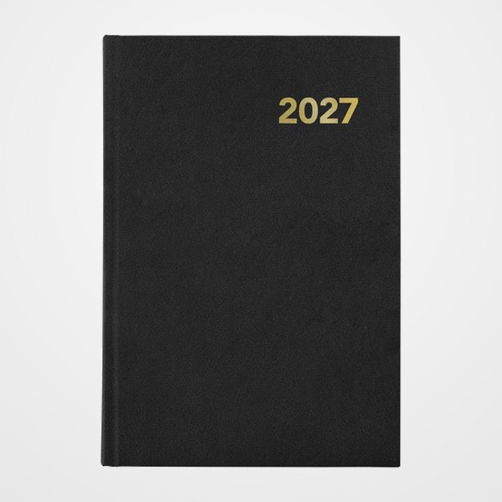 AGENDA ANUAL (2027) GRAFOPLAS BRETAÑA COSIDA tapa EXTRADURA A5 210x145 D/P NEGRO