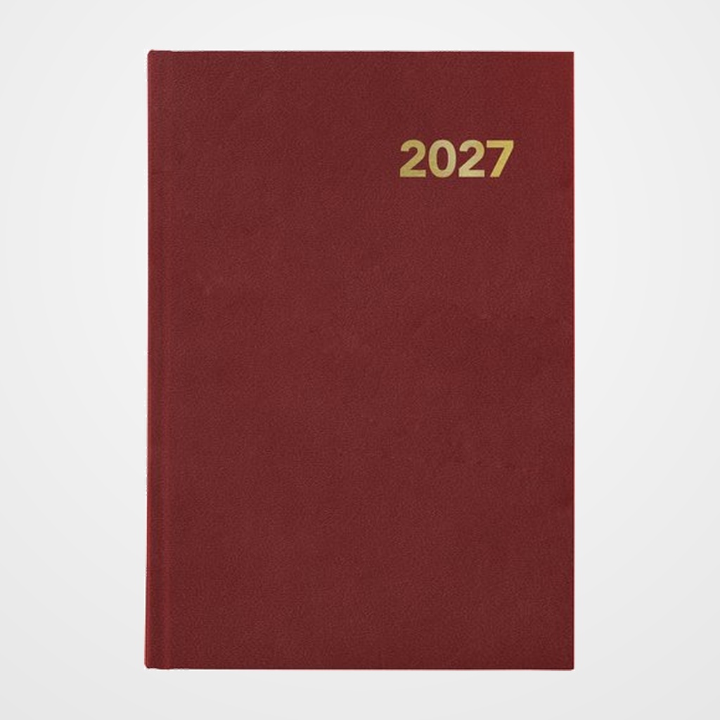 AGENDA ANUAL (2027) GRAFOPLAS BRETAÑA COSIDA tapa EXTRADURA A5 210x145 D/P ROJO