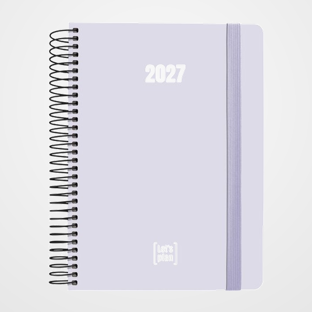 AGENDA ANUAL (2027) GRAFOPLAS COLORS ESPIRAL tapa EXTRADURA con GOMA A5 210x150 D/P LAVANDA SOFT