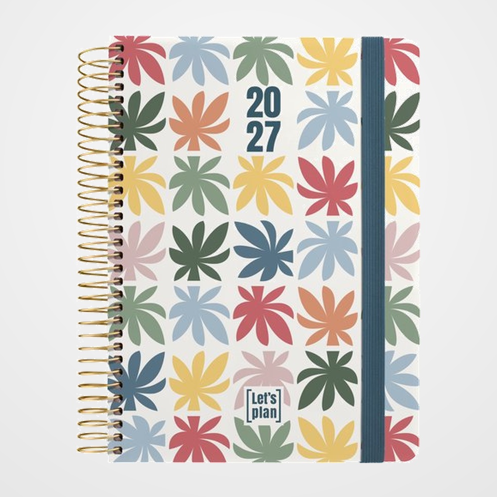 AGENDA ANUAL (2027) GRAFOPLAS DESIGN ESPIRAL tapa EXTRA con GOMA A5 210x150 D/P GRID