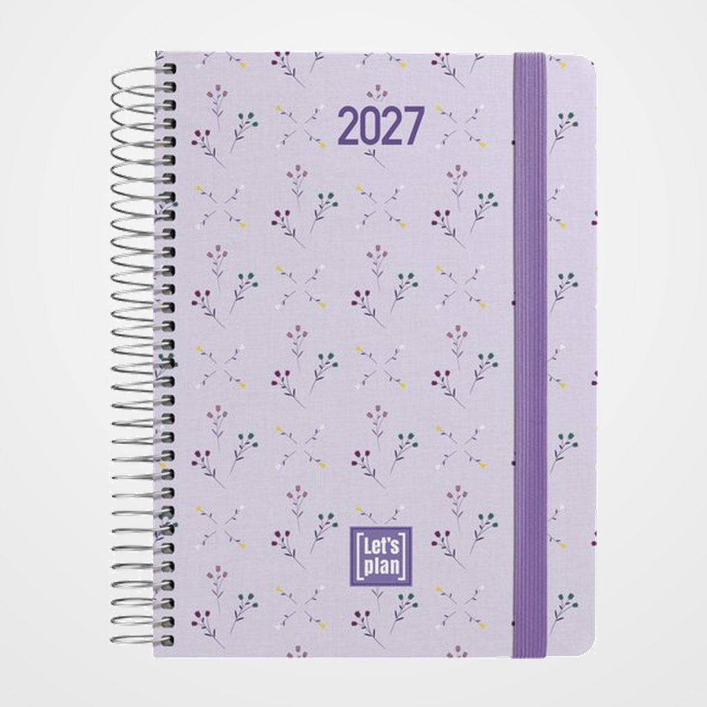 AGENDA ANUAL (2027) GRAFOPLAS DESIGN ESPIRAL tapa EXTRA con GOMA A5 210x150 D/P SERENITY