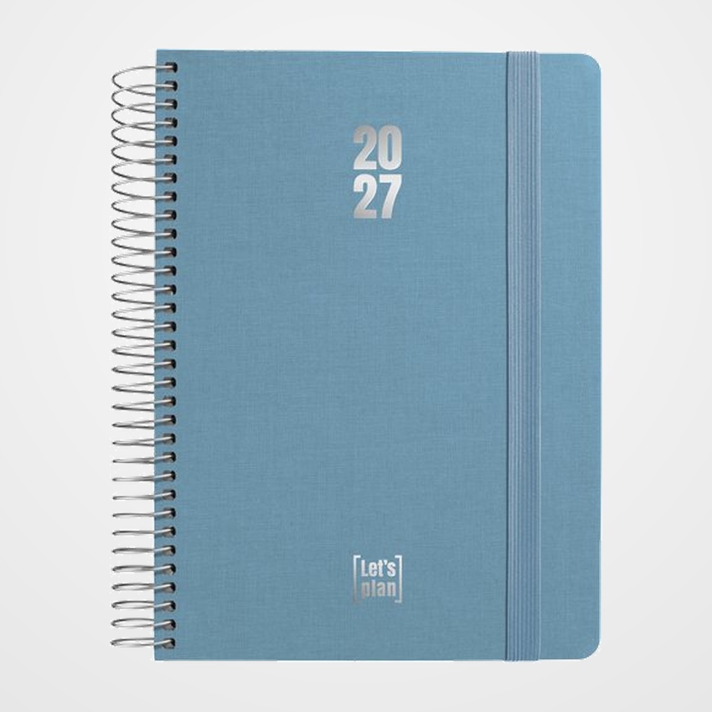 AGENDA ANUAL (2027) GRAFOPLAS FANCY ESPIRAL tapa EXTRADURA con GOMA A5 210x150 D/P AZUL