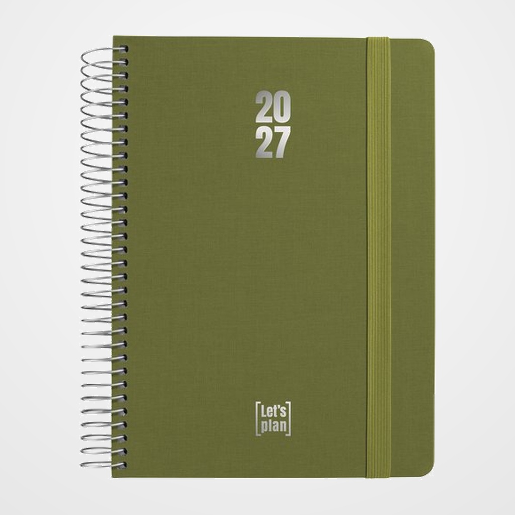 AGENDA ANUAL (2027) GRAFOPLAS FANCY ESPIRAL tapa EXTRADURA con GOMA A5 210x150 D/P MINT