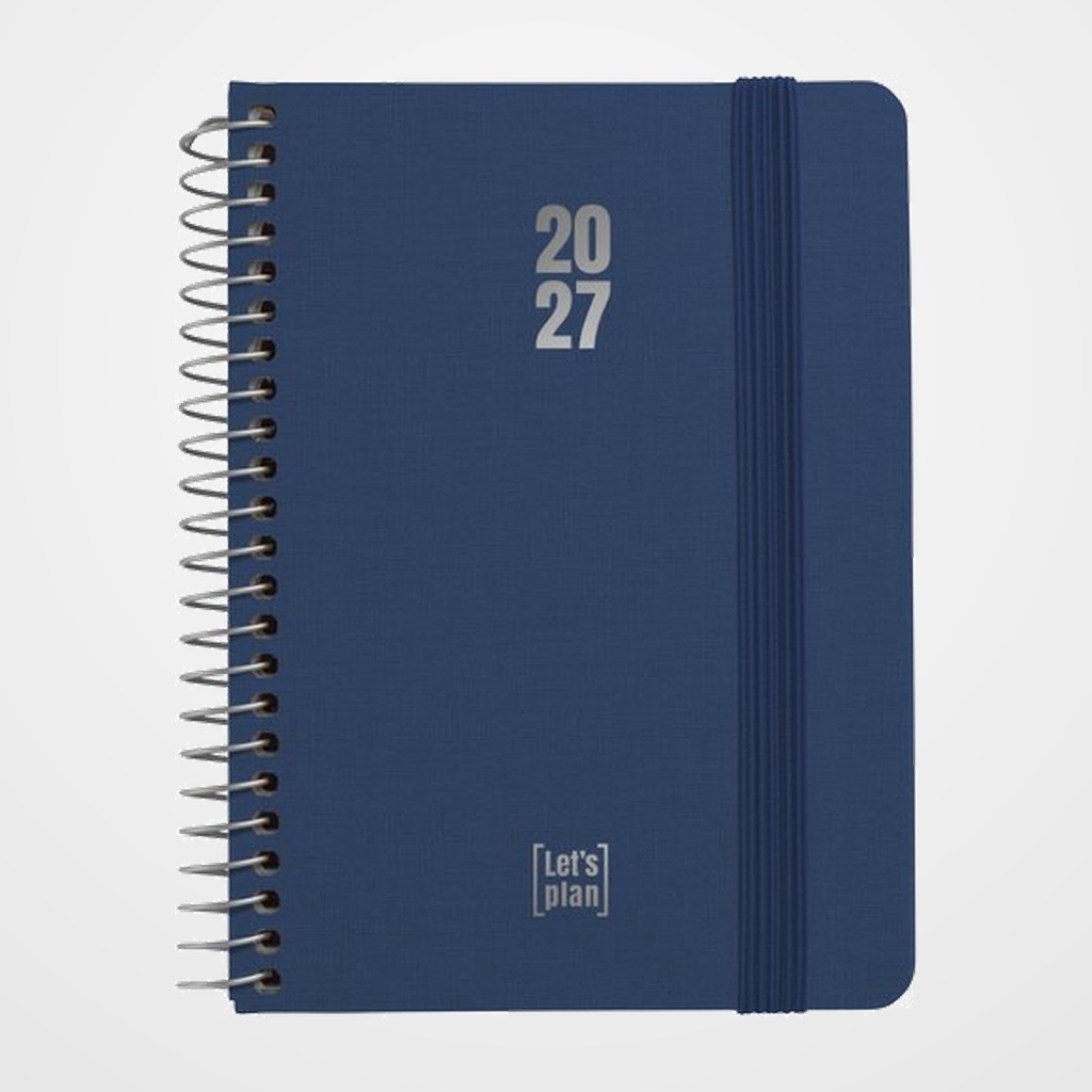 AGENDA ANUAL (2027) GRAFOPLAS FANCY ESPIRAL tapa EXTRADURA con GOMA A6 170x145 D/P AZUL INDIGO
