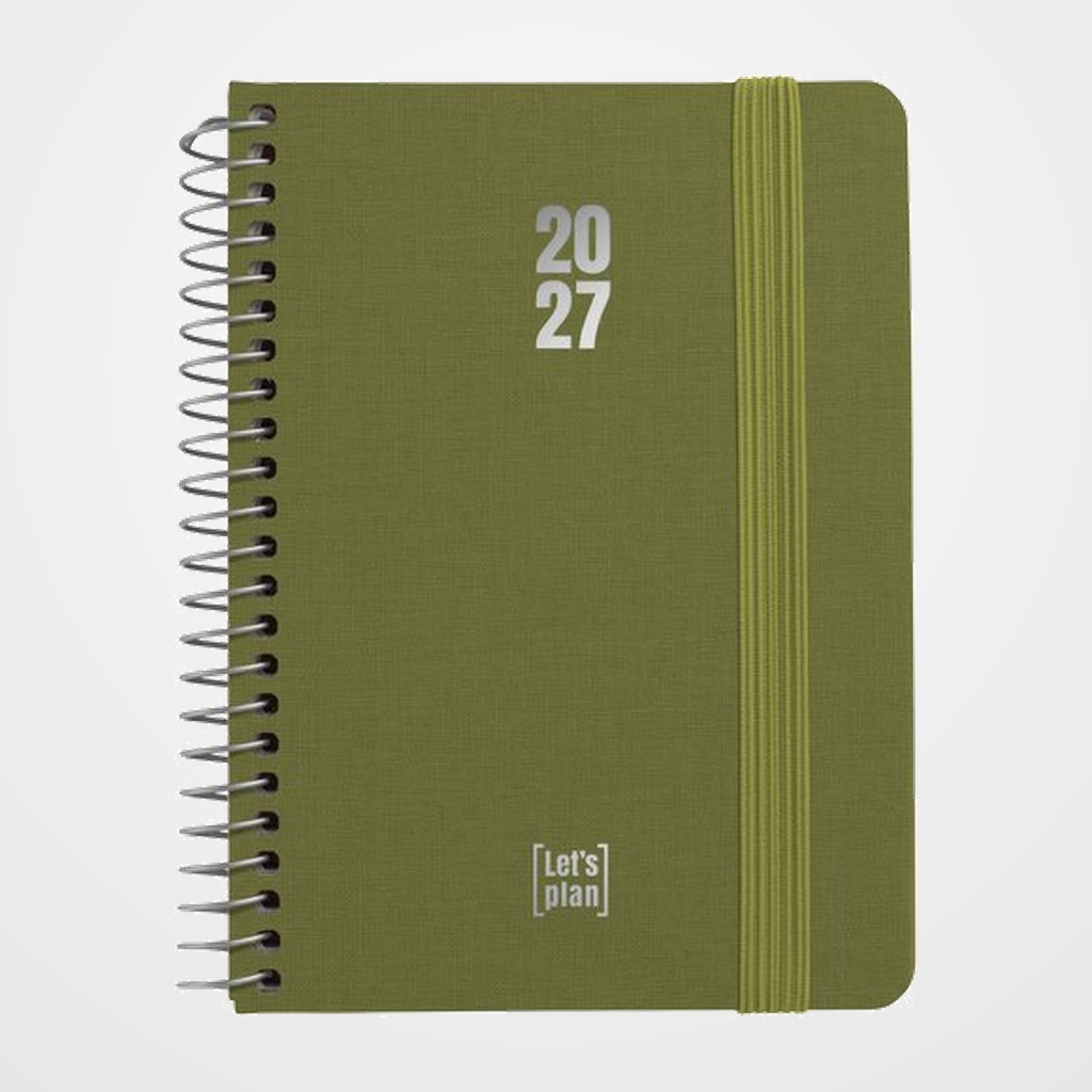 AGENDA ANUAL (2027) GRAFOPLAS FANCY ESPIRAL tapa EXTRADURA con GOMA A6 170x145 D/P MINT
