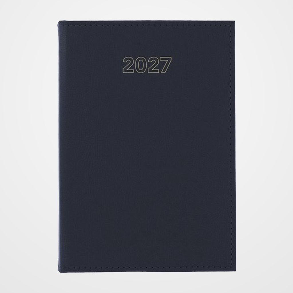 AGENDA ANUAL (2027) GRAFOPLAS ZURICH COSIDA tapa ACOLCHADA 240x165 D/P AZUL MARINO