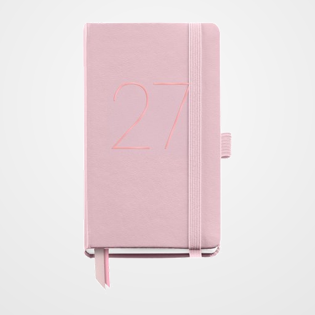 AGENDA ANUAL (2027) MIQUELRIUS BASIC CHESTER COSIDA tapa SIMIL PIEL con GOMA PASSPORT 90x140 S/V APAIS. ROSA